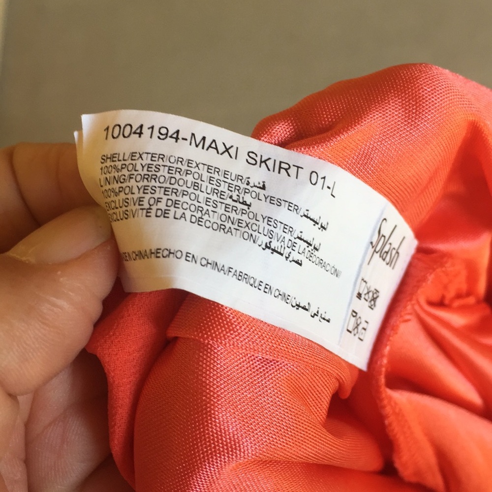 {Splash}Sz10ShrtCoral skt w/SheerMaxiOverlay - Picture 6 of 6